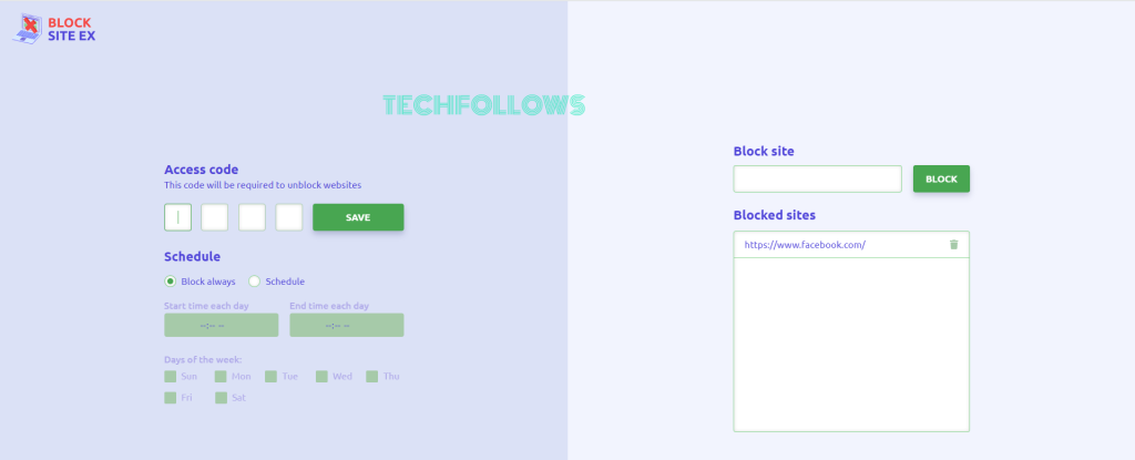 Add a website to block