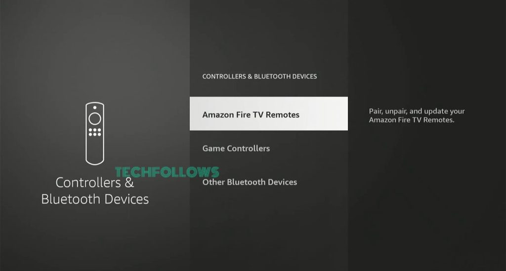 Select Amazon Fire TV Remotes option