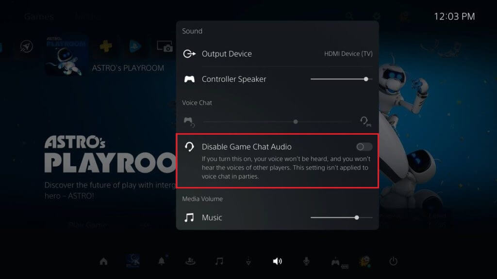 Disable Game Chat Audio
