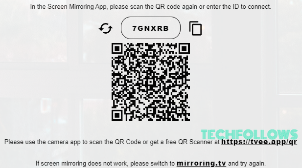 Scan the QR code to screen mirror Kodi on PS5