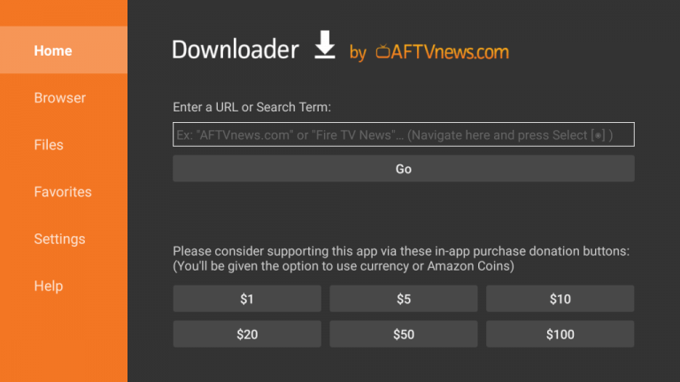 Enter Now TV Apk URL in the Downloader