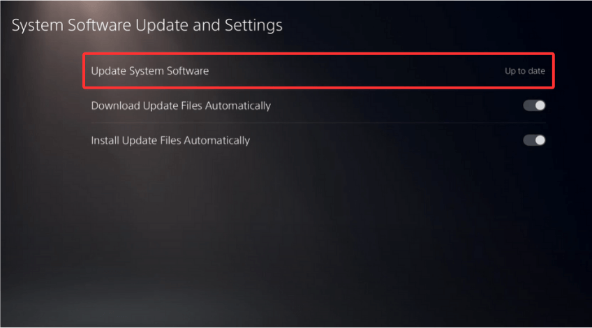 select Update System Software