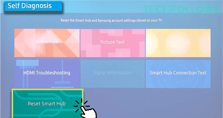 Click Reset Smart Hub on Samsung TV