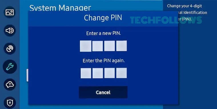 Enter the new pin