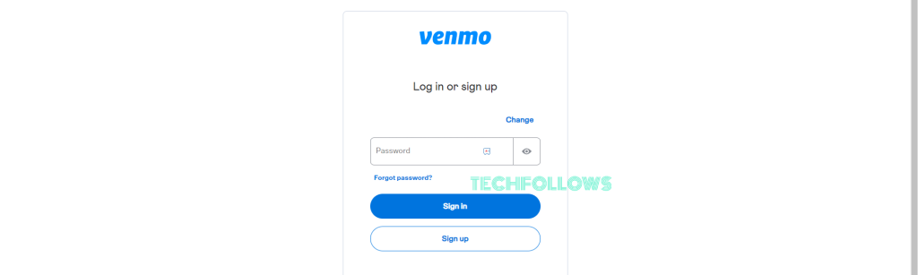 Sign in page