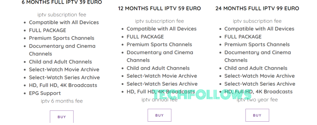 Click Buy under your preferred subscription plan