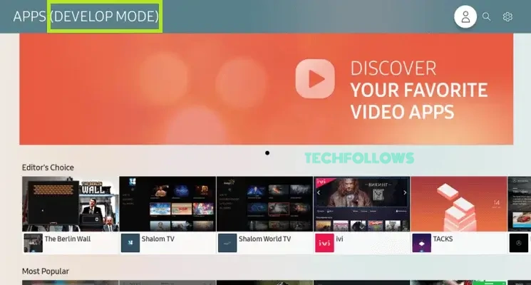 Develop Mode on Samsung TV
