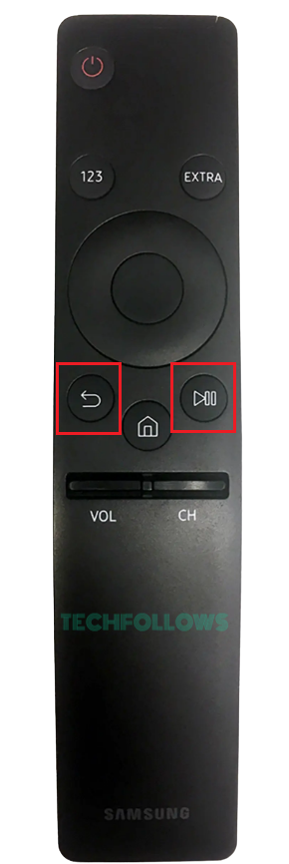 Press the Back and Play/Pause button