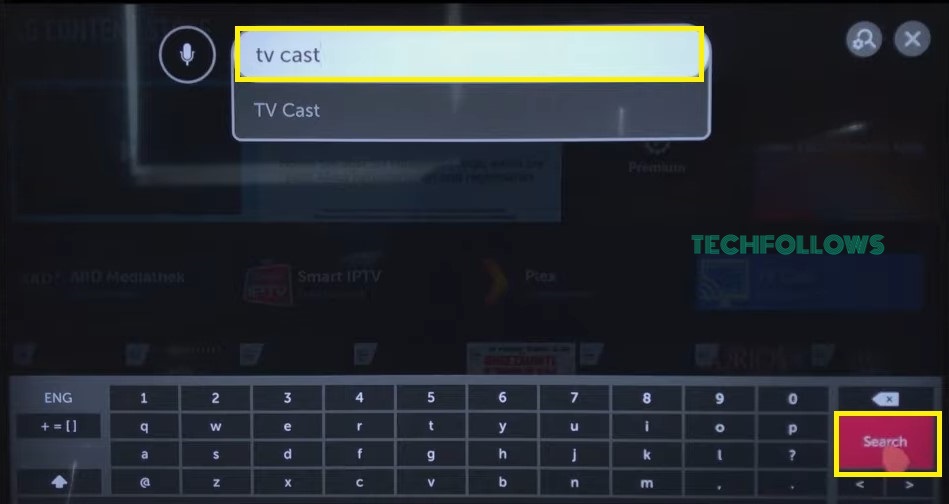 Search for TV Cast app