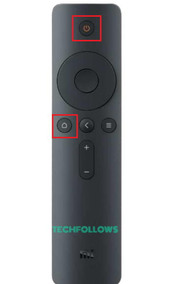 Long press the Home or Power button on Android TV remote