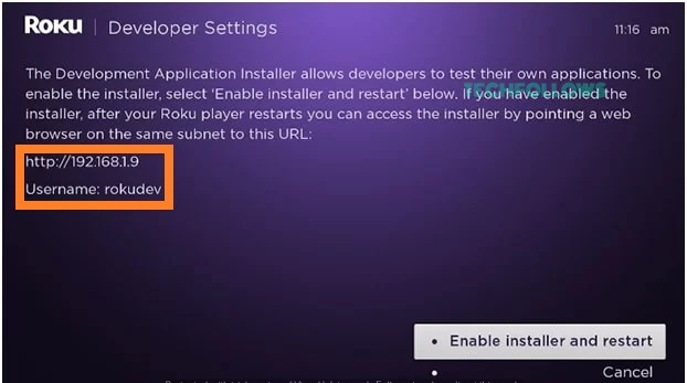 Enable Developer Mode on Roku