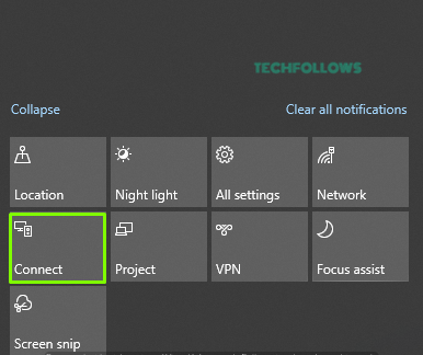 Click the Connect button on Windows PC