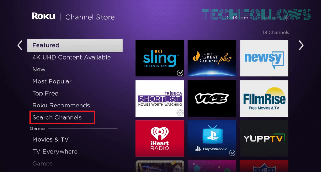Select Search Channels and search for The Weather Channel on Roku