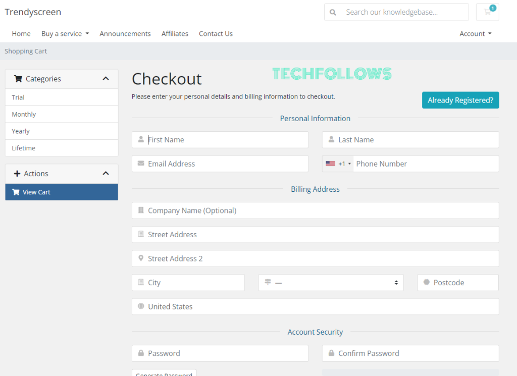 Fill in your personal details