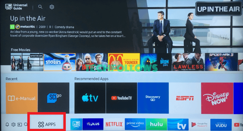 Click Apps on Samsung TV