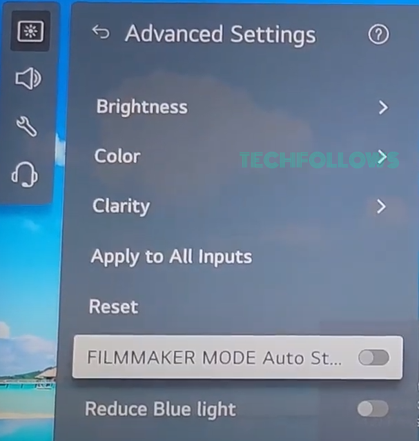 Turn on Filmmaker Mode Auto Start