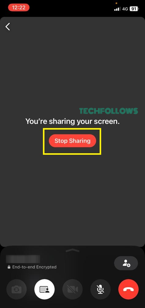 Click the Stop Sharing button