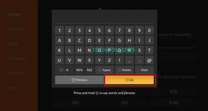 Enter Zwift APK URL on Firestick