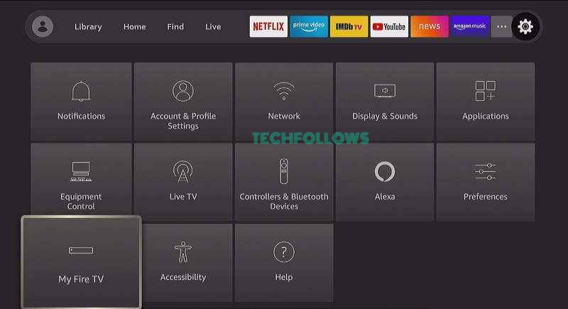 Choose the My Fire TV option