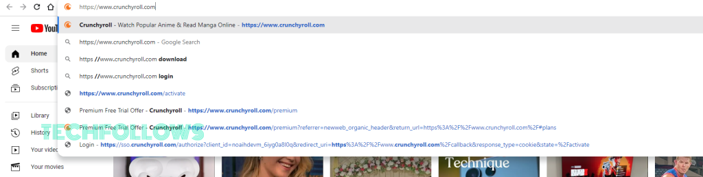 Crunchyroll website