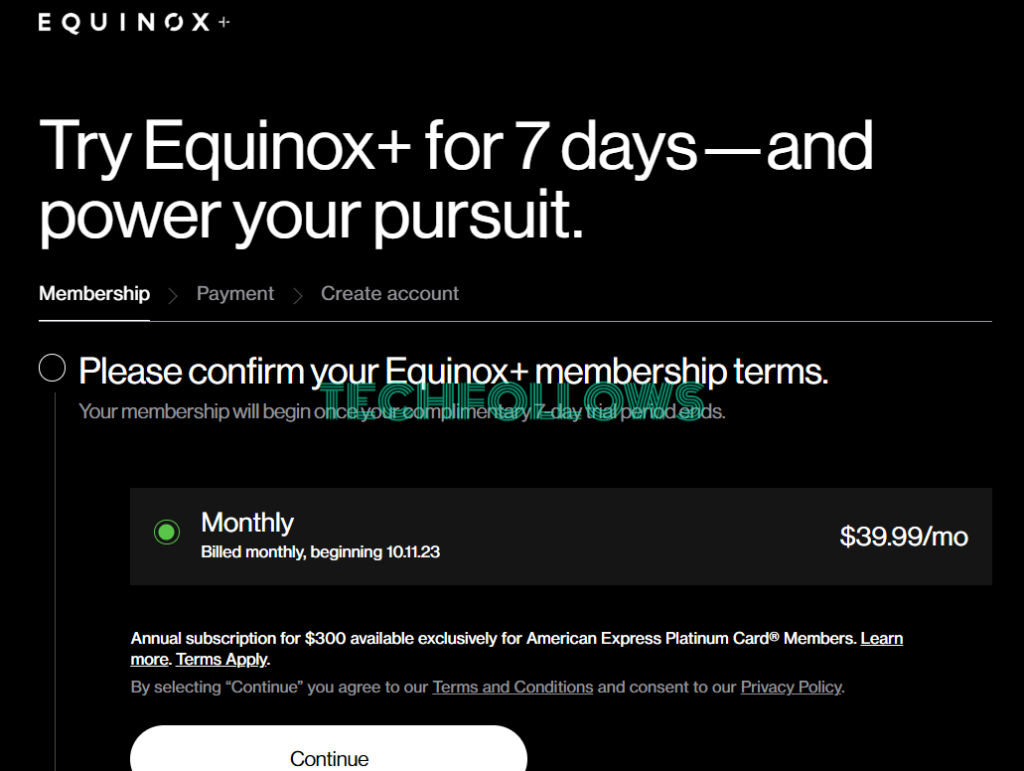 Claim your Equinox+ 7-day Free Trial