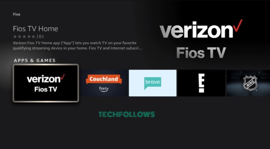 Select the Fios TV app