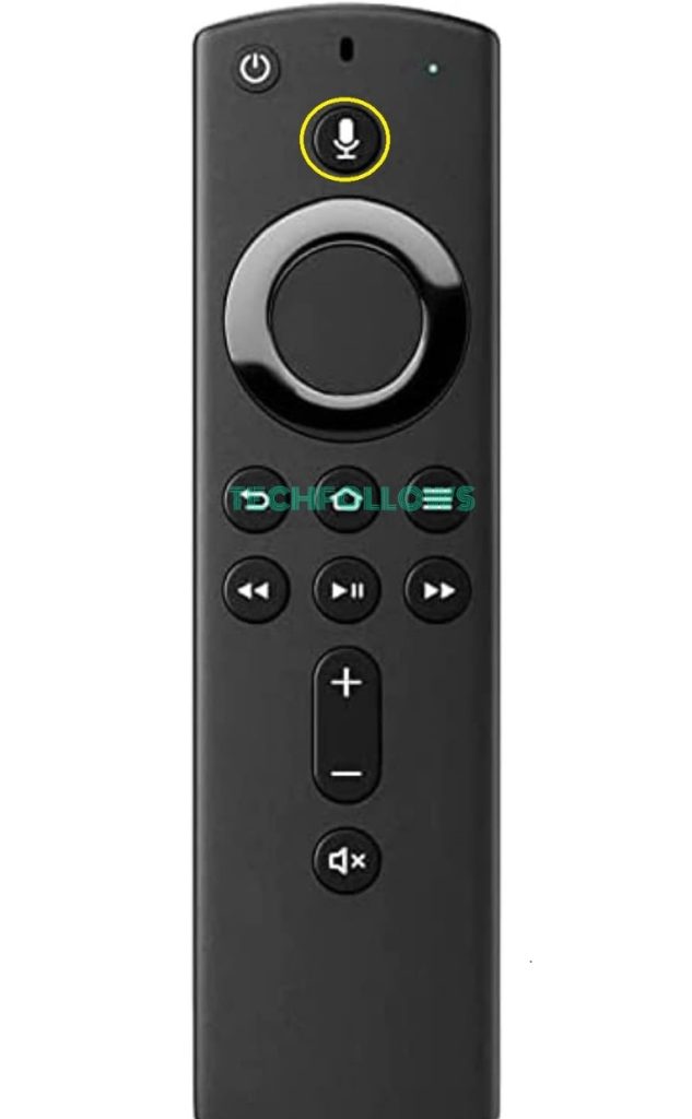 Hold the Mic button on Firestick remote