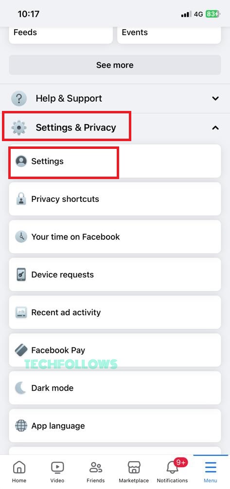 Go to Facebook Settings