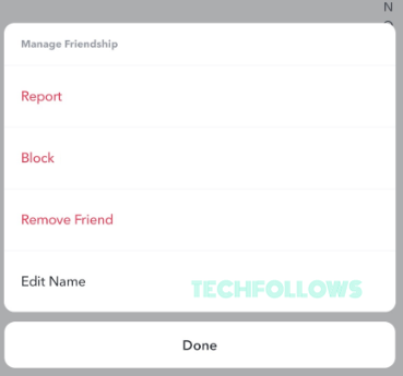 Select Block or Remote Friend to hide your Snapchat score