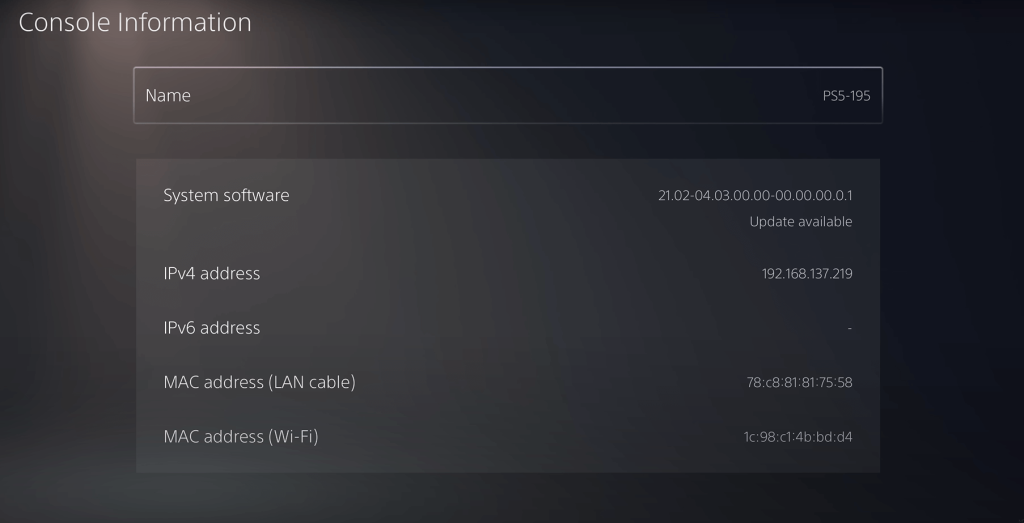 Jailbreak PS5 - Console Information 