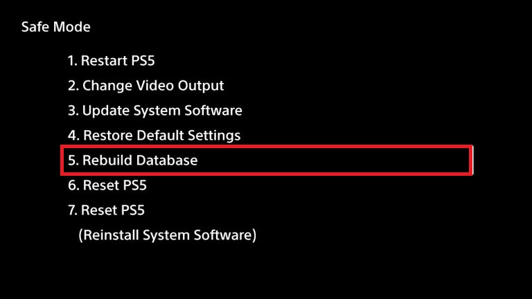 PS5 Blinking Blue Light of Death - Rebuild Database