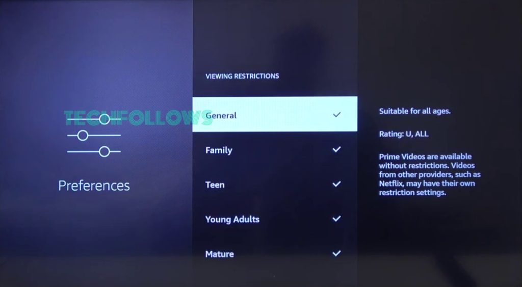 Viewing Restrictions on Firestick