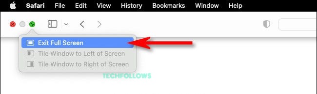 Exit Full Screen on Safari browser