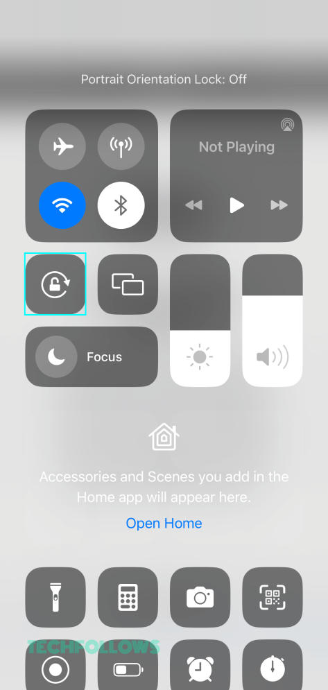 Remove the orientation lock on iPhone