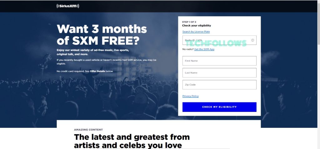 SiriusXM three month Free Trial App + Car plan