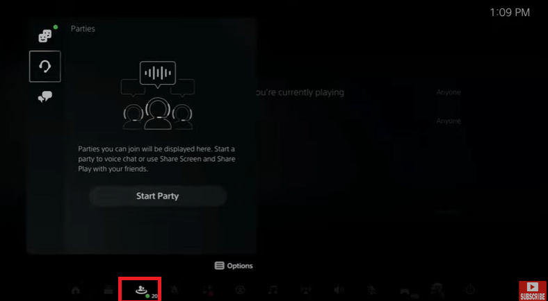 Sling TV on PS5 - Click on the Game Base icon