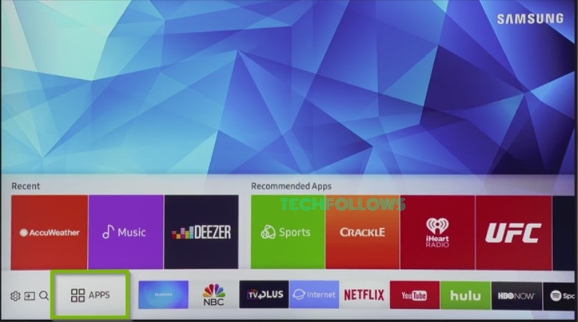 Go to Apps on Samsung TV