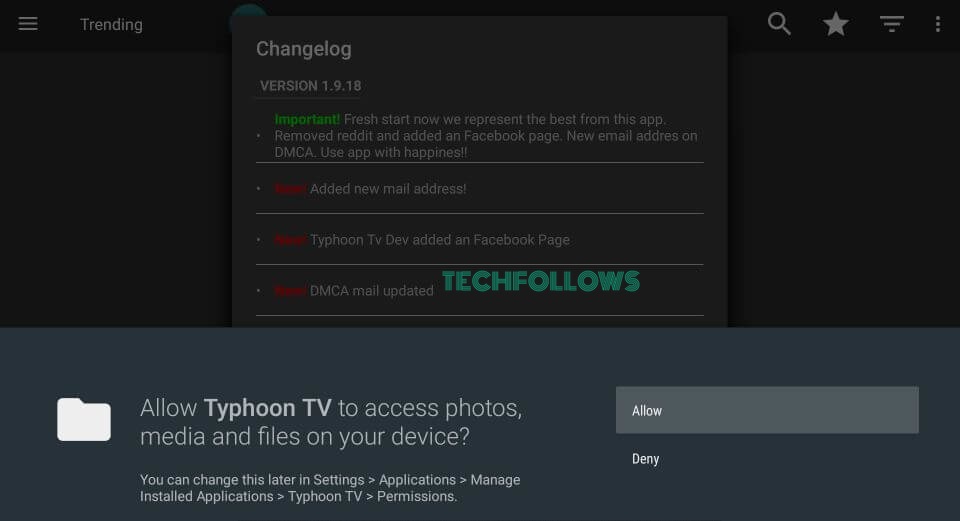 Use Typhoon TV App