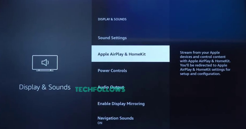 Choose Apple AirPlay & Homekit option