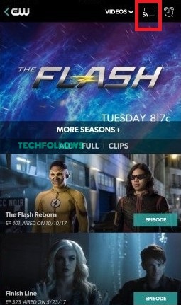 Cast CW app to Samsung TV