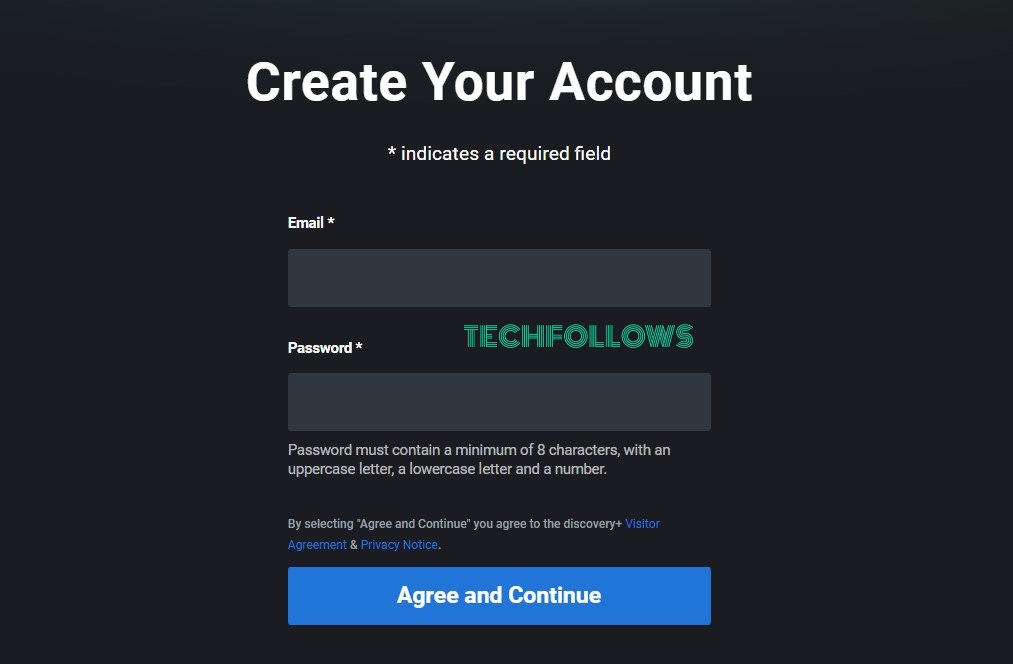 Create a new Discovery+ account