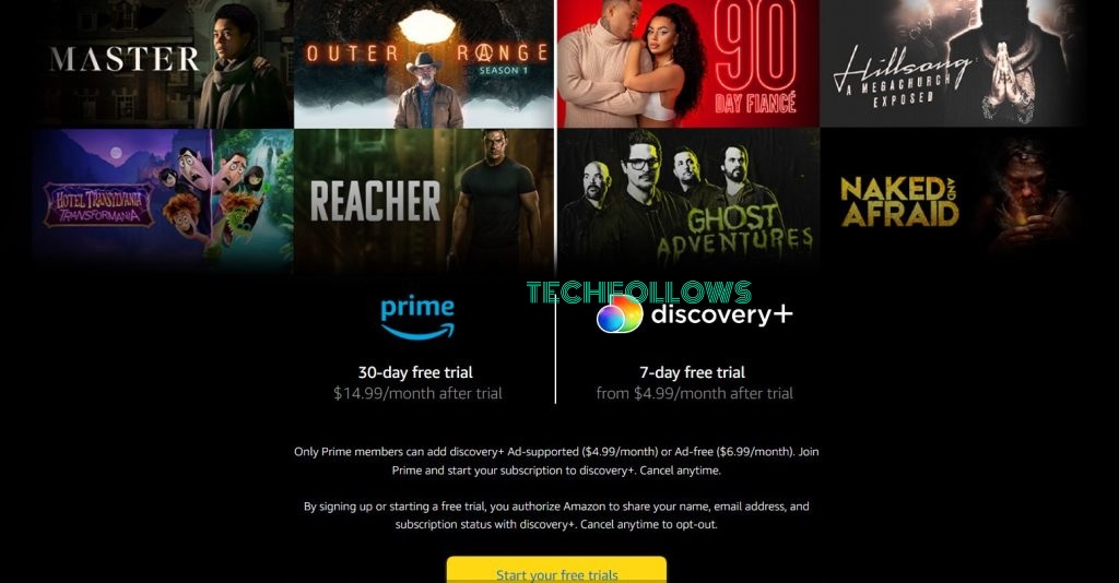 Get Discovery Plus Free Trial using Amazon Prime