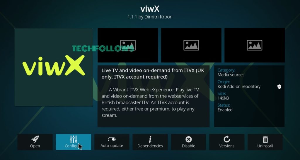 Configure ITVX on Kodi