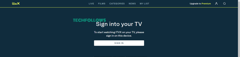 Sign in to ITVX