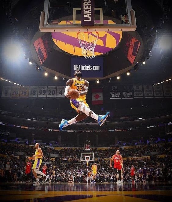 NBA - LeBron James Scoring a Basket