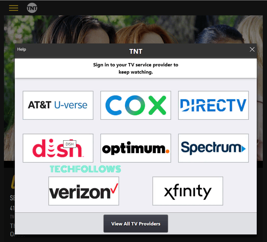Choose the TV provider