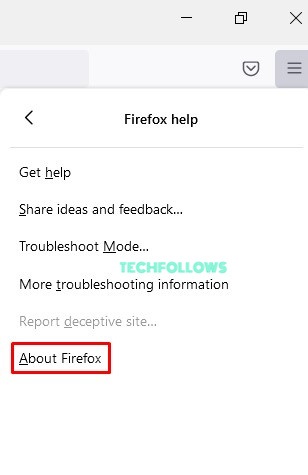 About Firefox button