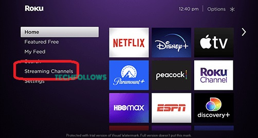 Choose Streaming Channels on Roku