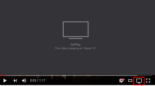 Tap on the AirPlay icon on Mac