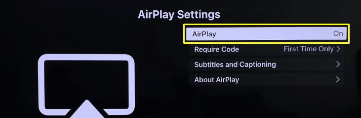 AirPlay to TCL TV - Turn on AirPlay